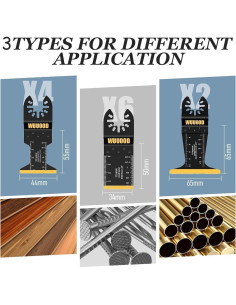 Hojas de sierra oscilante WUUOOD 12PCS titanio corte metal 2