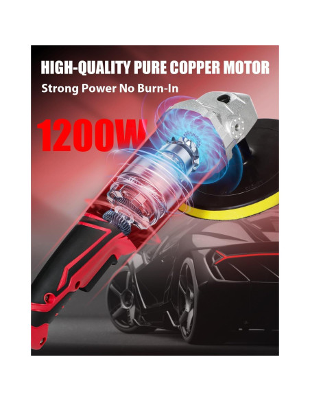 Pulidor de Coche AVID POWER 1200W 6-7 Pulgadas 6 Velocidades