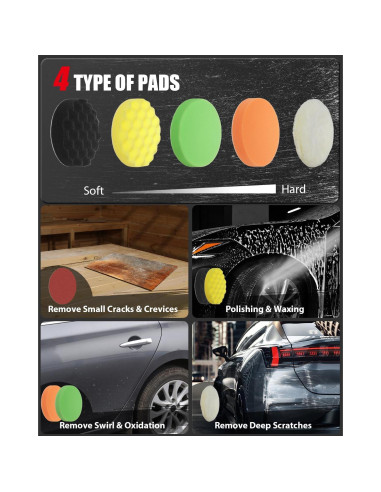 Pulidor de Coche AVID POWER 1200W 6-7 Pulgadas 6 Velocidades