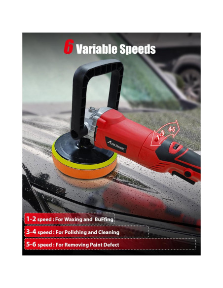 Pulidor de Coche AVID POWER 1200W 6-7 Pulgadas 6 Velocidades
