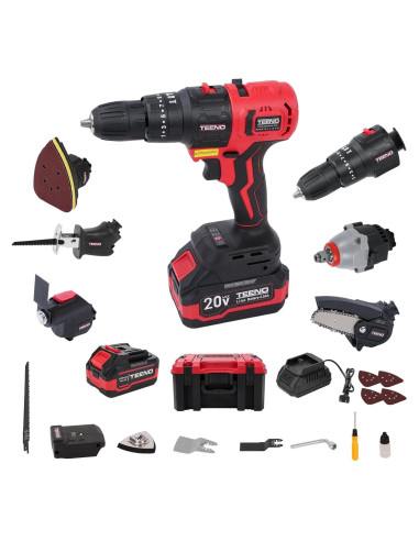 Kit Herramientas Inalámbricas TEENO 20V 8 en 1 con Estuche