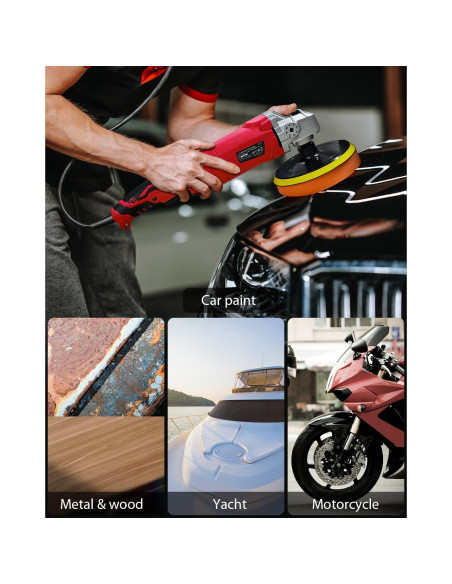 Pulidor de Coche AVID POWER 1200W 6-7 Pulgadas 6 Velocidades