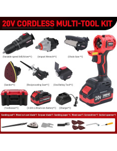 Kit Herramientas Inalámbricas TEENO 20V 8 en 1 con Estuche 2