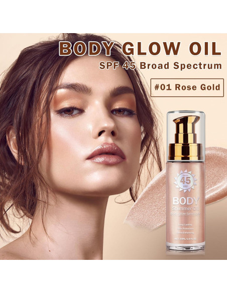 Aceite Corporal Brillante LZXLUKGIR SPF 45 Hidratante 100g