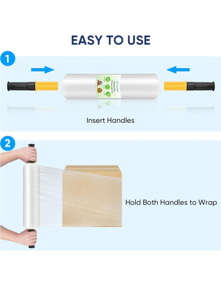 Film Estirable TICONN 1000 pies 15" con Mangos para Mudanza