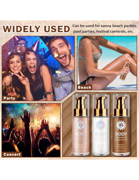 Aceite Corporal Brillante LZXLUKGIR SPF 45 Hidratante 100g