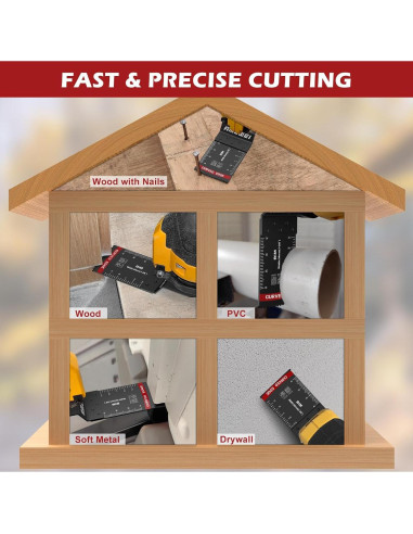 30 Cuchillas Oscilantes Bi-Metal AMZWEI para Madera y Metal