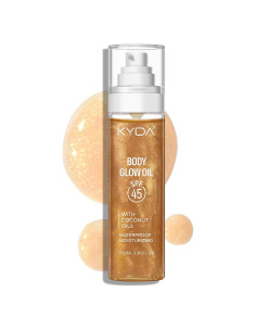 Aceite Corporal Brillante KYDA con SPF 45 y Mica Dorada 100 ml