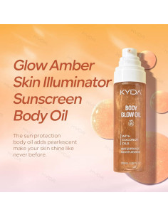 Aceite Corporal Brillante KYDA con SPF 45 y Mica Dorada 100 ml 2