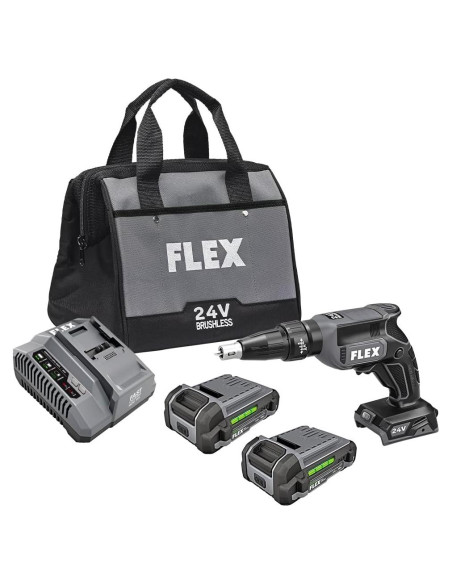 Atornillador de Pladur FLEX 24V con 2 Baterías 2.5Ah