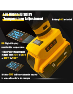 Pistola de Pegamento Inalámbrica MONVICT 100W Digital 20V 2