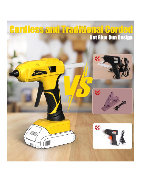 Pistola de Pegamento Caliente EASYTOO 20V Inalámbrica con 10 Barras Pistola de Pegamento Caliente EASYTOO 20V Inalámbrica con 10 Barras