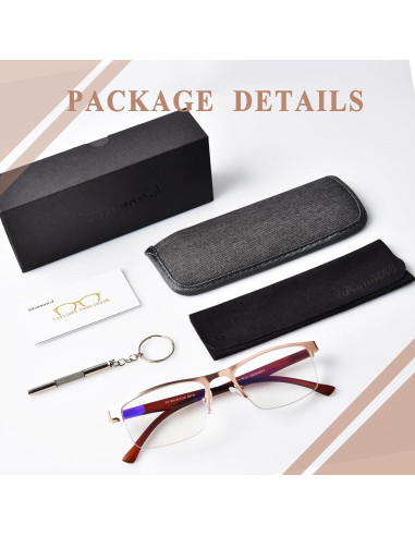 Gafas Bifocales FONHCOO Oro Anti Luz Azul 1.0x