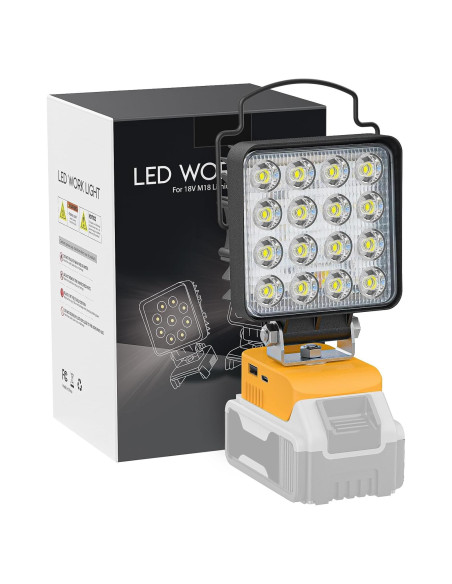 Luz de Trabajo LED LIVOWALNY 20V 60W 6000LM USB Luz de Trabajo LED LIVOWALNY 20V 60W 6000LM USB
