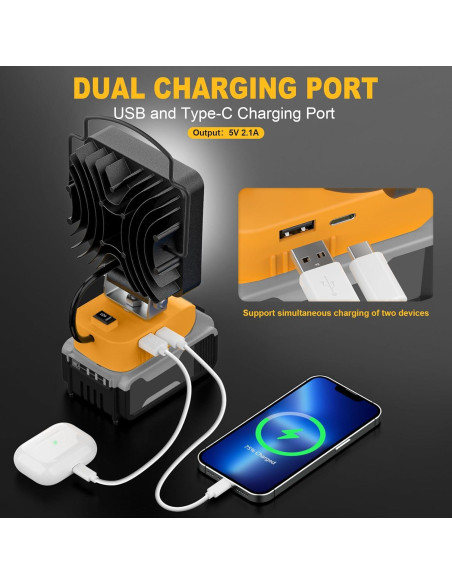 Luz de Trabajo LED LIVOWALNY 20V 60W 6000LM USB Luz de Trabajo LED LIVOWALNY 20V 60W 6000LM USB