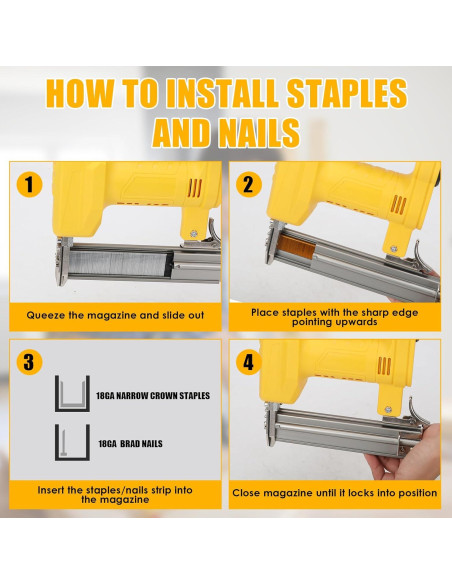 Clavadora sin cable Yutesiri 18GA para Dewalt 20V, 2 en 1