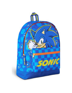 Mochila Escolar Sonic The Hedgehog Niños 39x32x11cm Azul