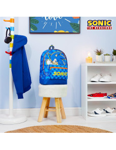 Mochila Escolar Sonic The Hedgehog Niños 39x32x11cm Azul 2
