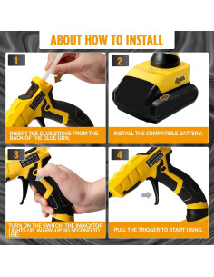 Pistola de Pegamento Caliente Inalámbrica HLiePiHa 20V 50W 2