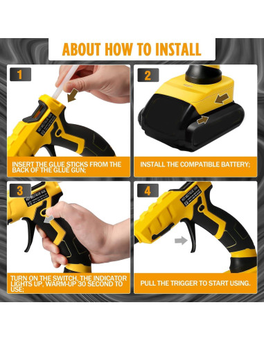 Pistola de Pegamento Caliente Inalámbrica HLiePiHa 20V 50W