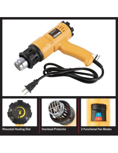 Pistola de Calor Stalwart 1800W Doble Temperatura 50-600C