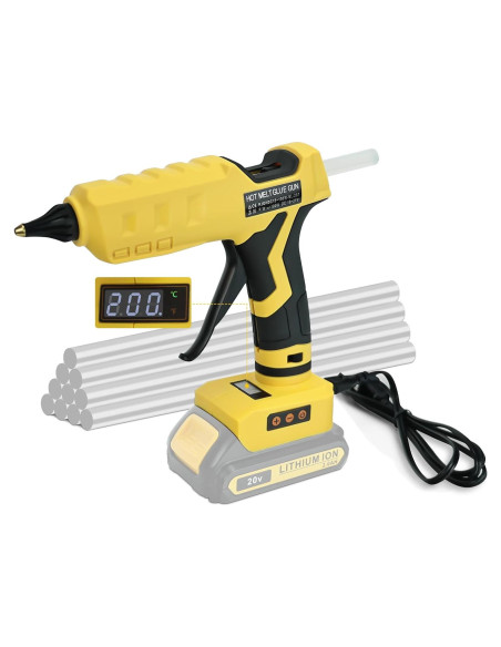 Pistola de Pegamento Inalámbrica LouSdZoke 20V Ajustable 100-200C