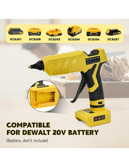 Pistola de Pegamento Inalámbrica LouSdZoke 20V Ajustable 100-200C