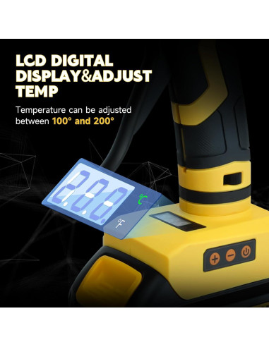 Pistola de Pegamento Inalámbrica LouSdZoke 20V Ajustable 100-200C