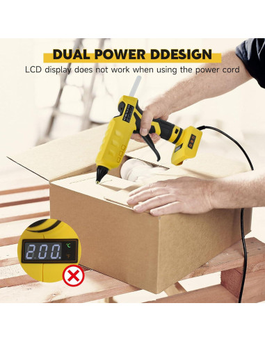 Pistola de Pegamento Inalámbrica LouSdZoke 20V Ajustable 100-200C