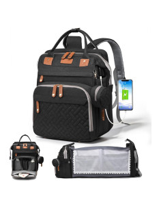 Bolsa de Pañales Multifuncional CESAILT Negra 26L Impermeable