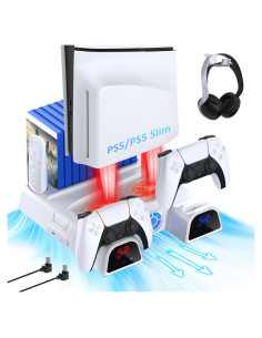 Soporte de Enfriamiento NexiGo para PS5 y PS5 Slim Blanco