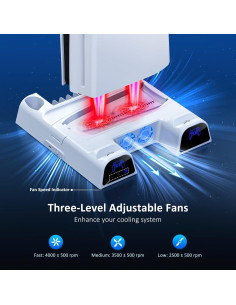 Soporte de Enfriamiento NexiGo para PS5 y PS5 Slim Blanco 2
