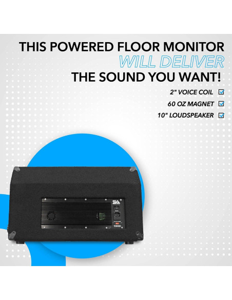 Monitor Activo Seismic Audio FL-10MP-PW 10" 250W PA