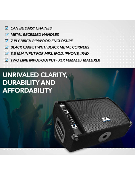 Monitor Activo Seismic Audio FL-10MP-PW 10" 250W PA