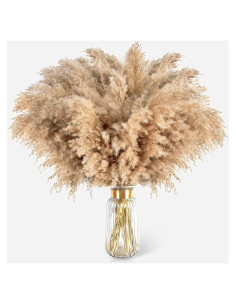 22 Piezas de Hierba de Pampas Secas Marrón 43 cm - Decoración Boho