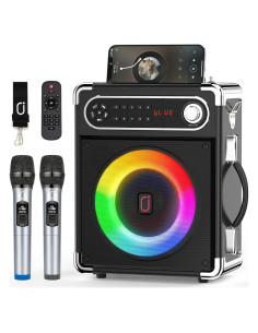 Máquina de Karaoke JYX-S55 con 2 Micrófonos Inalámbricos y Bluetooth