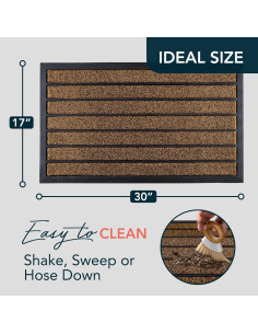Alfombra de Entrada Antideslizante Ubdyo 76x43 cm Marrón 2
