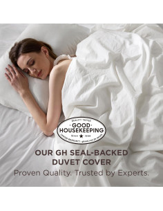 Funda de Edredón Queen Bedsure Algodón Lavado Blanco Natural 2