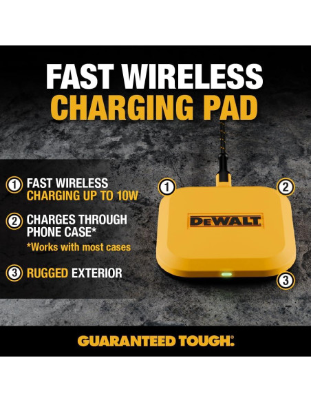 Cargador Inalámbrico DEWALT 10W Rápido y Portátil
