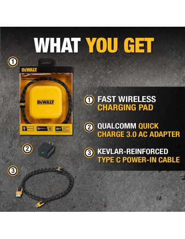 Cargador Inalámbrico DEWALT 10W Rápido y Portátil