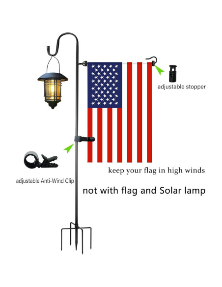 Soporte para Bandera de Jardín GQP261 121.92 cm con Clip Antiviento
