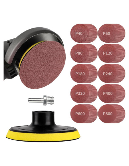 100 Discos de Lijado 4" Boounyatin con Adaptador 8mm