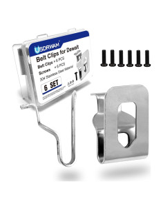 Ganchos para Cinturón Dewalt 6 Piezas Acero Inoxidable