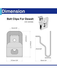 Ganchos para Cinturón Dewalt 6 Piezas Acero Inoxidable 2