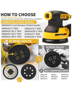 Pad de metal DeWalt DWE6423 con 12 discos de lijado 2