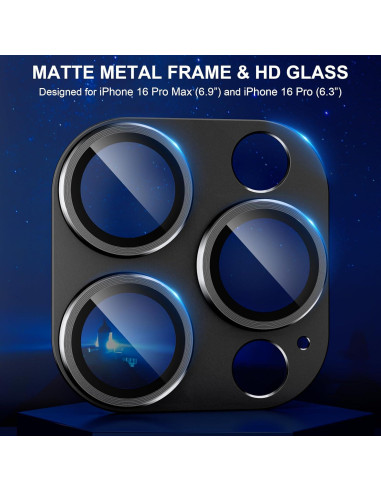 Protector de Lente de Cámara beuxece para iPhone 16 Pro/Max - Metal Mate