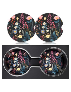 Paquete de 2 posavasos cerámicos Heainaiyoo 6.6 cm antideslizantes