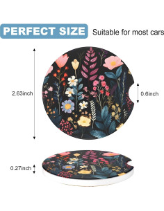 Paquete de 2 posavasos cerámicos Heainaiyoo 6.6 cm antideslizantes 2