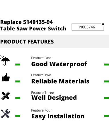 Interruptor de Sierra de Mesa Sthovd N603746 Compatible DWE7485