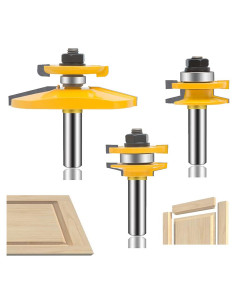 Juego de Brocas de Router OLETBE 3 Pcs 12mm Carburo